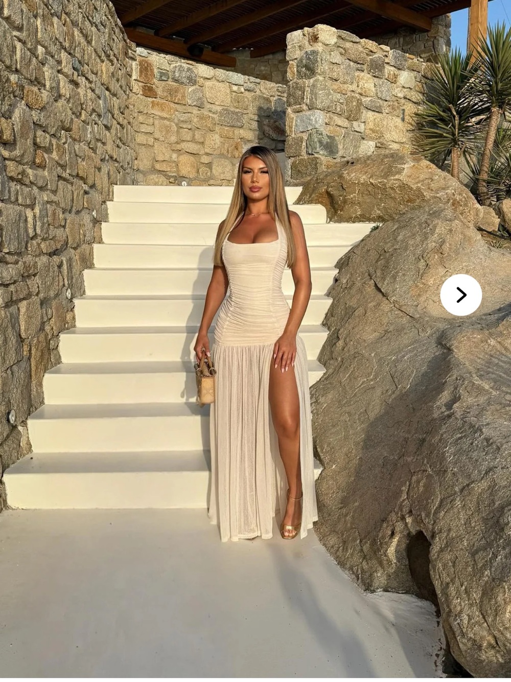 Elegant White Halter Ruched Maxi Dress
